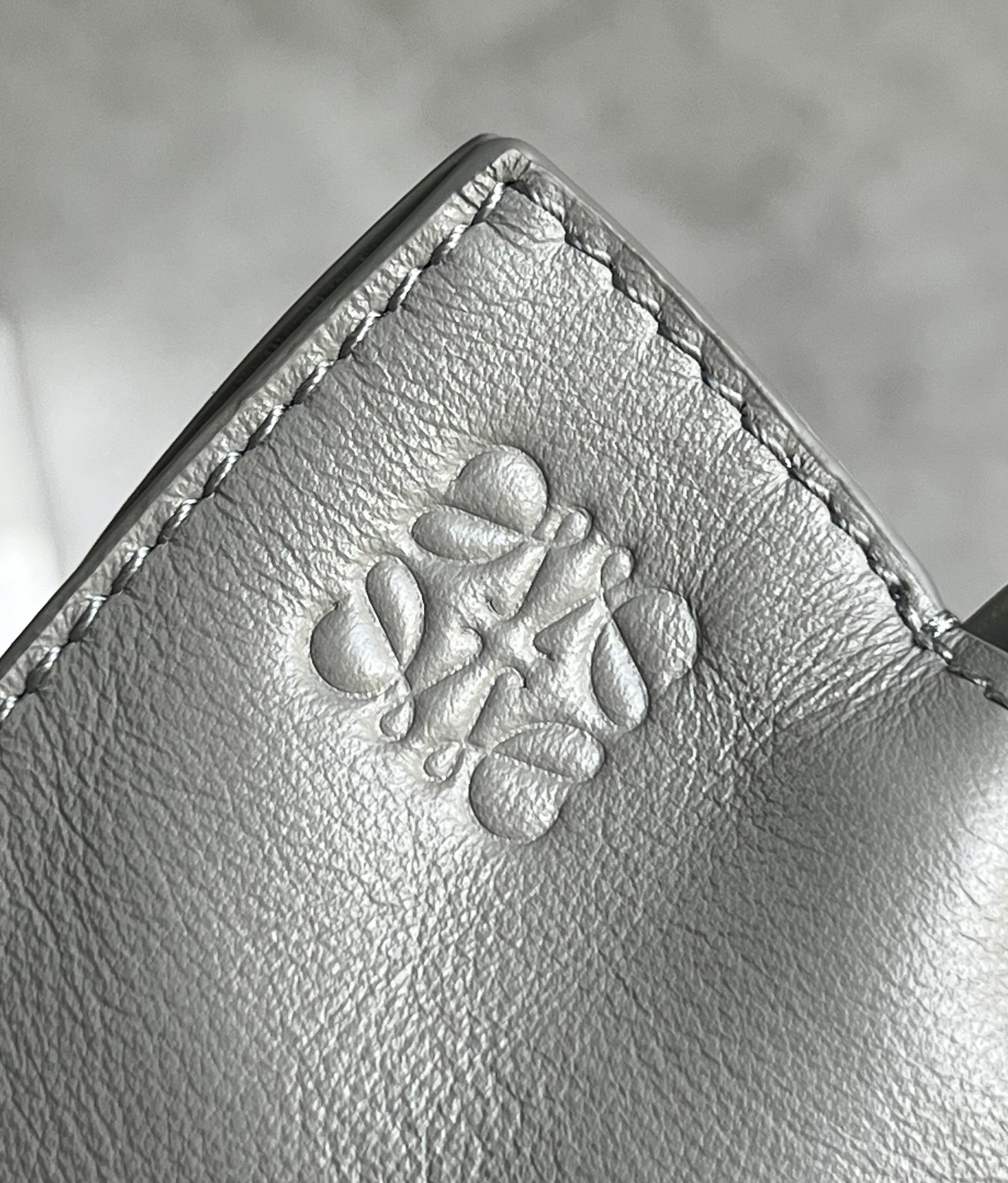 Loewe Mini Flamenco clutch in nappa calfskin Pearl Grey